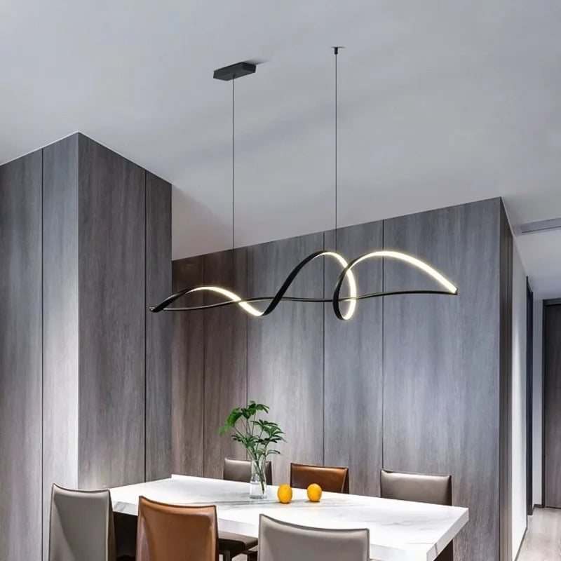 Afralia™ Modern Pendant Lighting 120cm Black Gold Gray White Fixture for Living Room and Kitchen