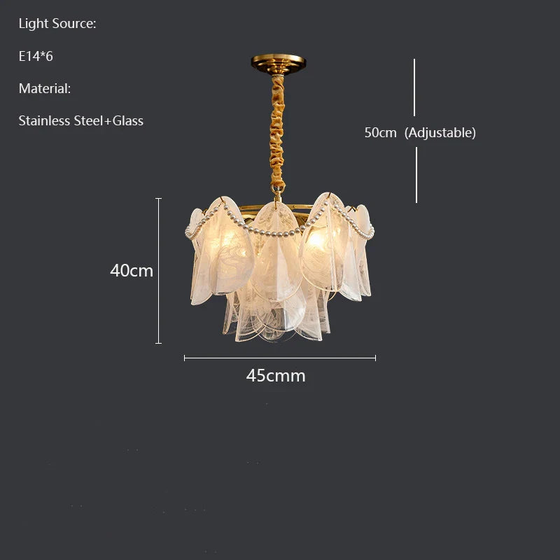 Afralia™ LED Glass Hanging Lamp Golden Leaf Shape Modern Pendant Light