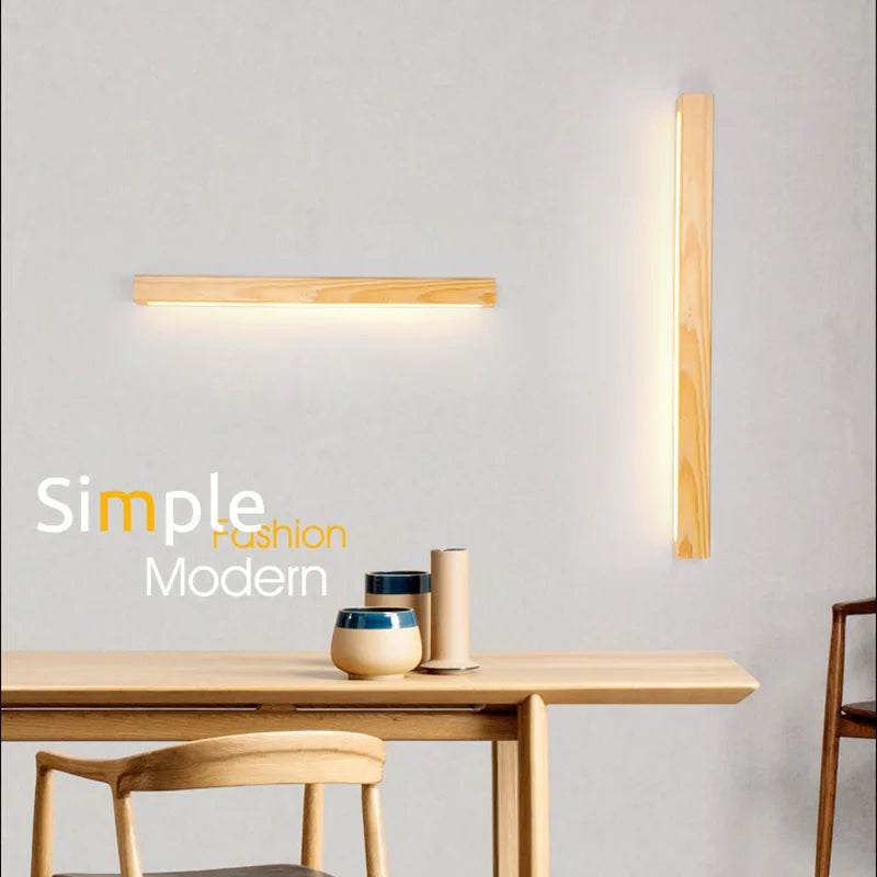 Afralia™ Wood LED Wall Lamp Modern Sconces Indoor Lighting for Home Decor