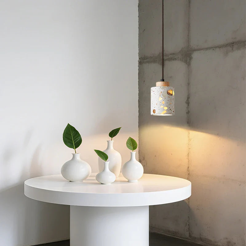 Afralia™ Natural Wood Stone Pendant Light Fixture for Home Hotel Decor