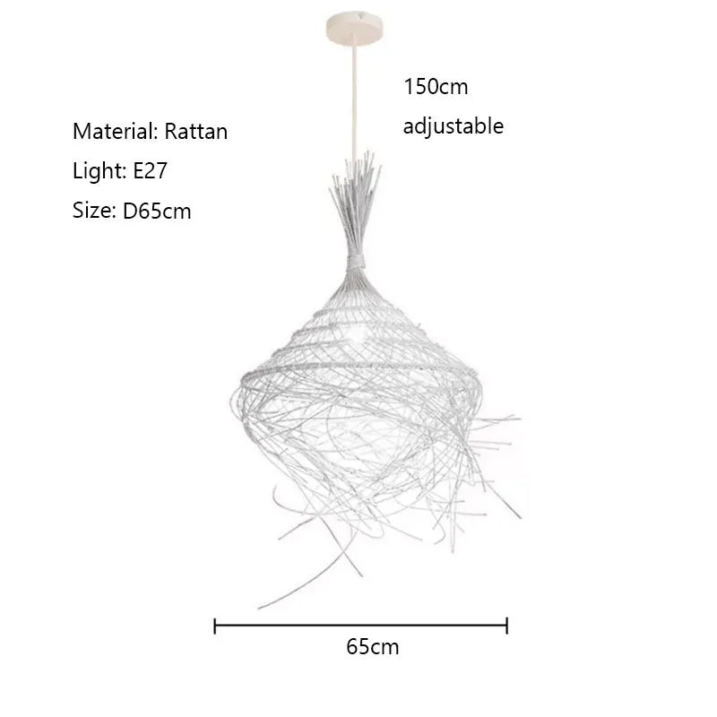 Afralia™ Rattan Chandelier: Elegant LED Pendant Light for Home, Restaurant, and Bar