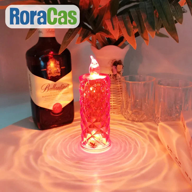 Afralia™ Crystal Rose Dioptric LED Night Light for Bedroom Dinner Dating Party