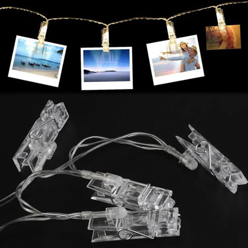 Afralia™ LED Garland Photo Clip String Lights for Party Wedding Decor