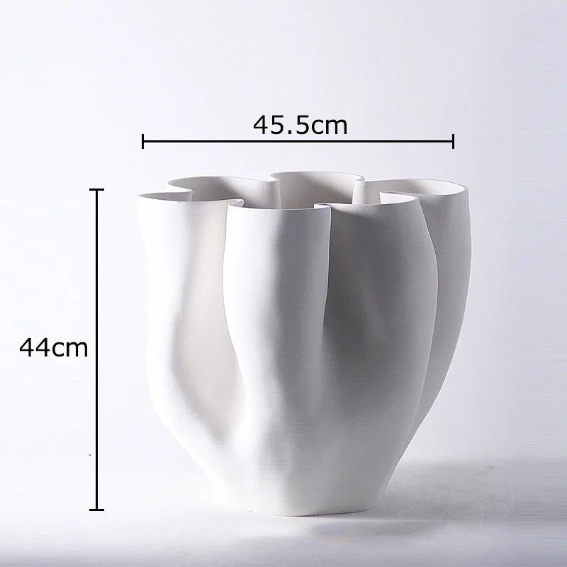 Afralia™ Flower Bud Ceramic Vase for Living Room Decor - Large Floor Standing Flowers Arrangement