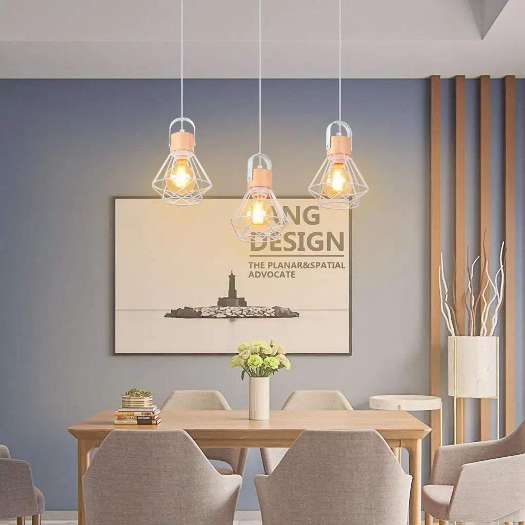 Afralia™ Modern Wood Pendant Light Fixture for Living Dining Kitchen Bedroom