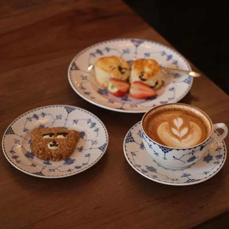 Afralia™ Ceramic Coffee Set: Cup, Saucer, Sugar Bowl, Milk Jug, Plate - Kitchen & Home Essentials