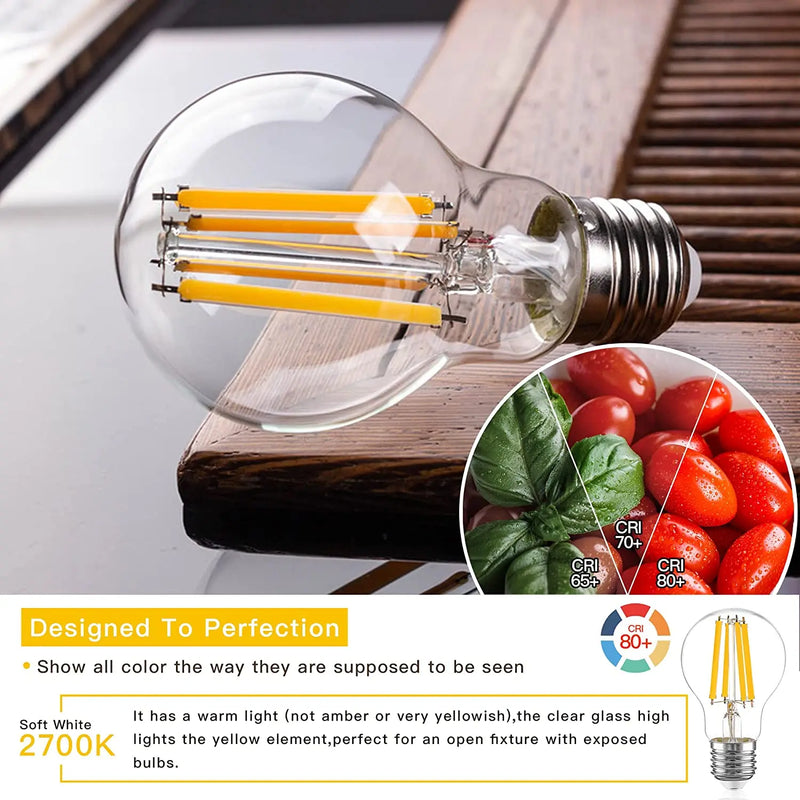 Afralia™ A19 7W 12W E27 220V LED Bulbs 2700K High Lumen Ultra Bright 1521lm Decorative