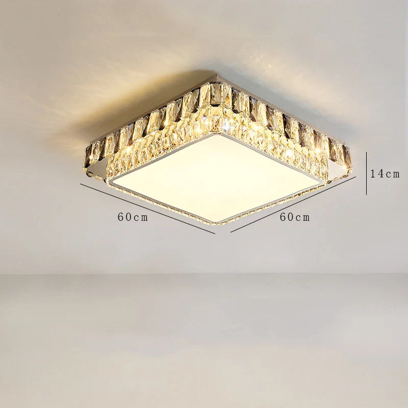 Afralia™ Modern Crystal LED Ceiling Chandelier for Living Room and Bedroom