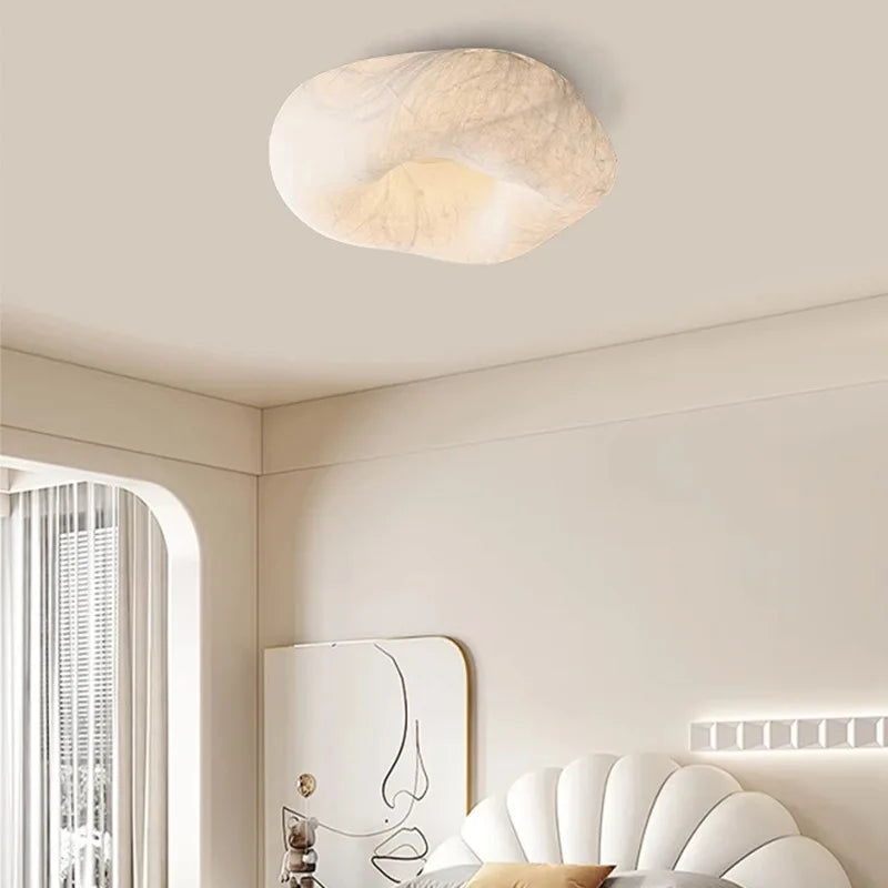 Afralia™ Silk Ceiling Lamp Dimmable Downlight for Bedroom Living Room