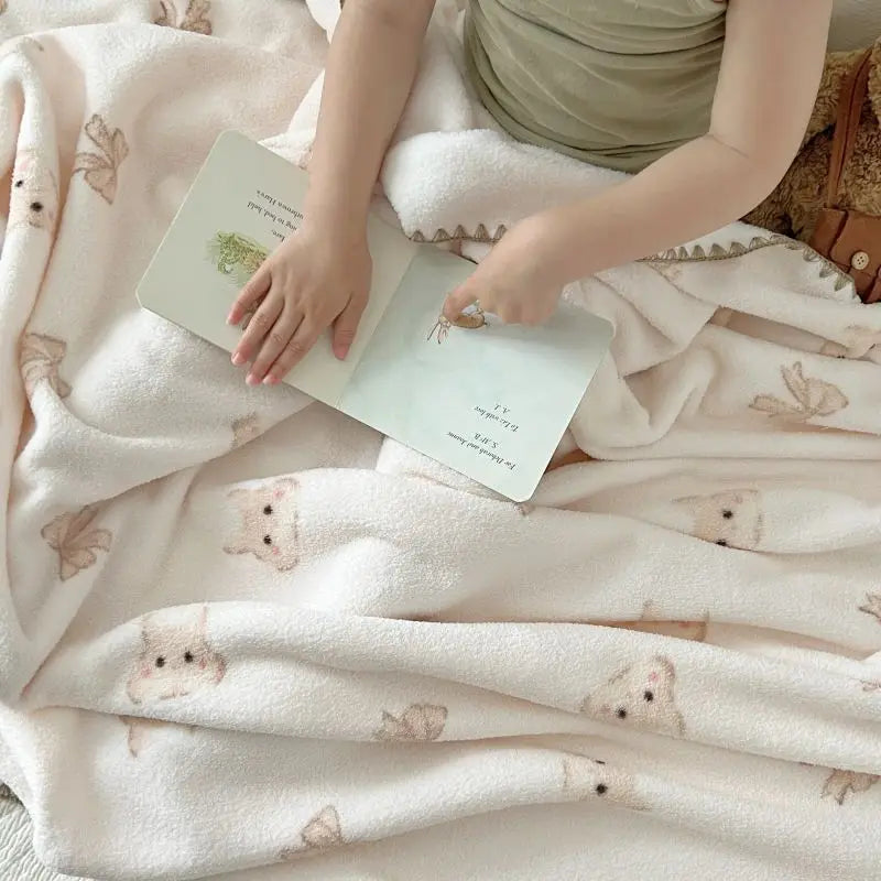 Afralia™ Milk Velvet Cartoon Blanket: Soft, Luxurious Sofa Throw for All Seasons