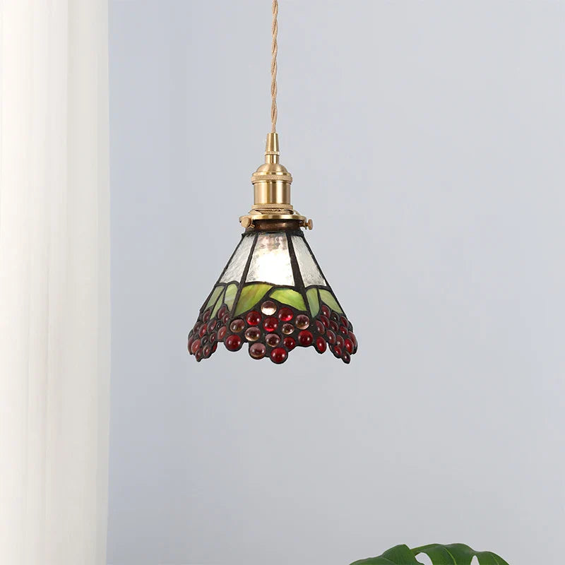 Afralia™ Glass LED Pendant Lights Copper Modern Hanging Lamp for Bedroom Dinning Room
