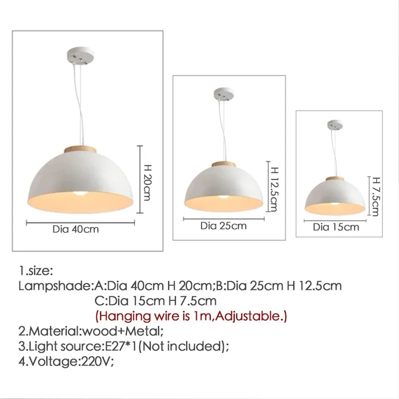 Afralia™ Nordic Walnut LED Pendant Lamp for Loft Kitchen, Dinning Room & Office