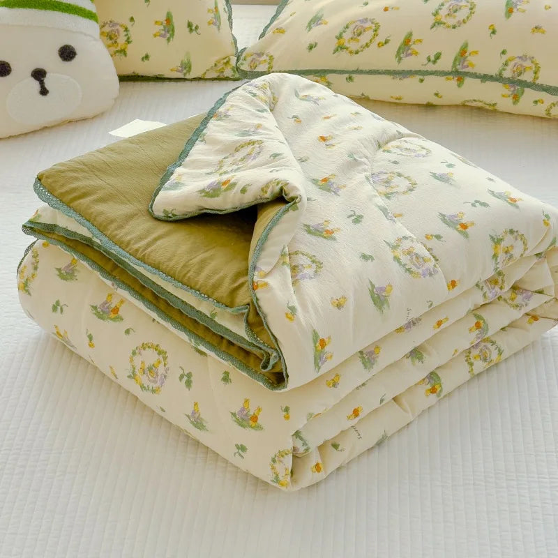 Afralia™ Summer Comforter: Sweet Printed Air-Condition Queen King Beds, Soft Skin-Friendly Breathable Blanket