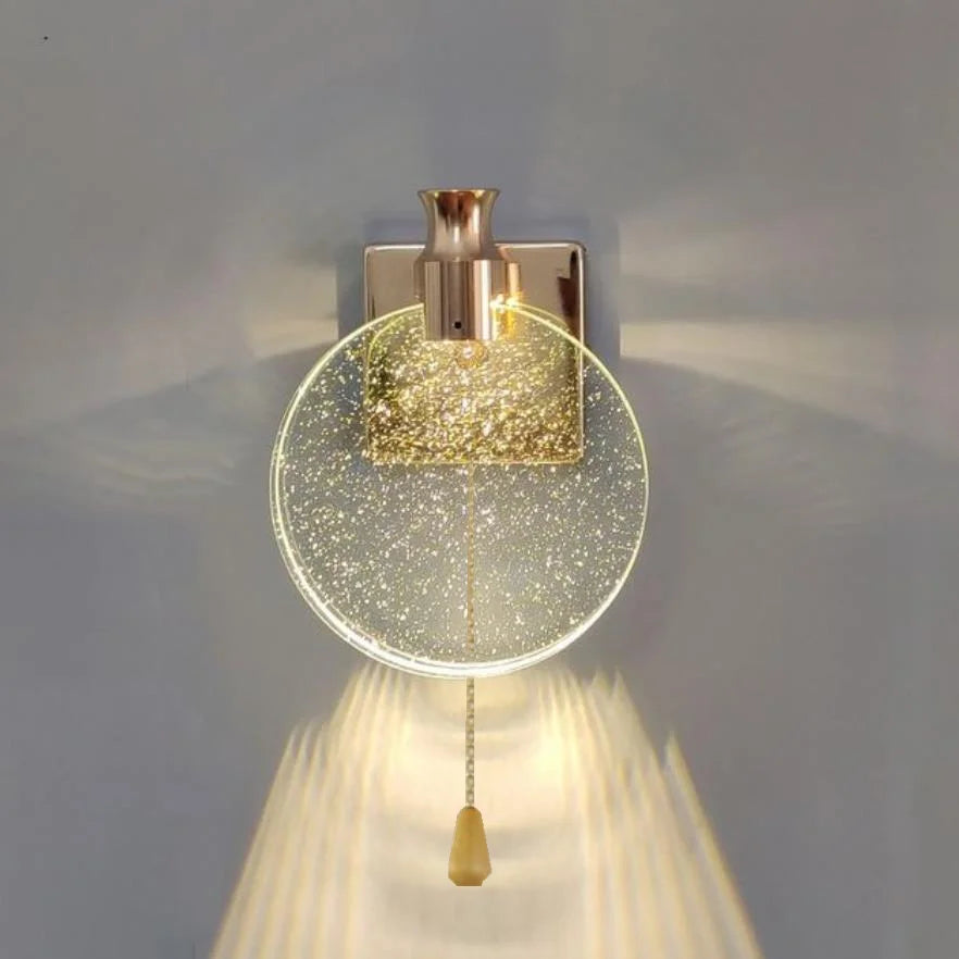 Afralia™ Crystal Glass Gold LED Wall Lamp for Modern Luxury Lighting in Living Bedroom Bedside Aisle