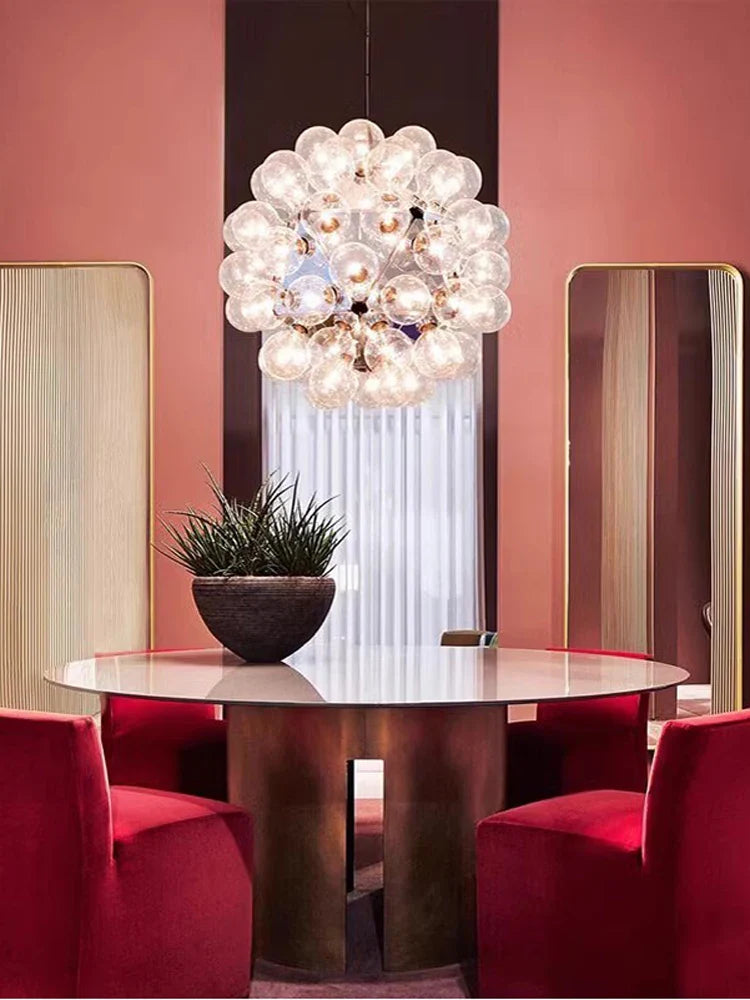 Afralia™ Glass Bubble Kitchen Island Chandelier: LED Hanging Lamps for Dinning Room