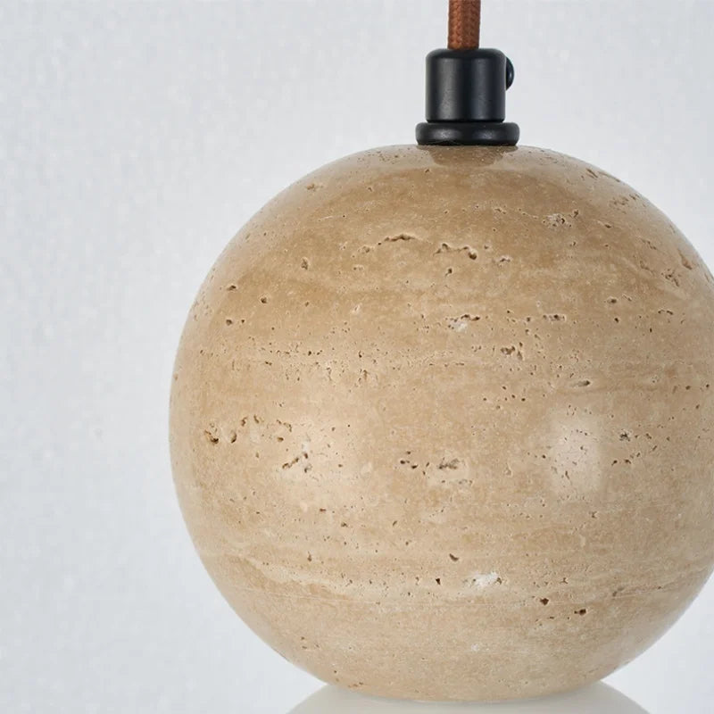 Afralia™ LED Gourd Pendant Light Aisle Hotel Living Room Fixture Glass Travertine Hang Lamp