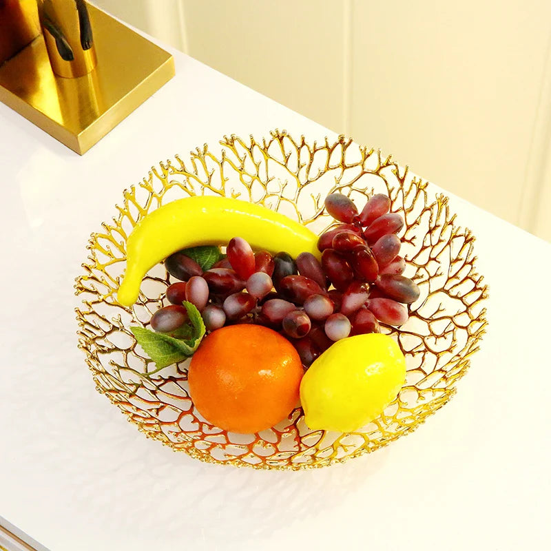 Afralia™ Coral Shapes Metal Tray: Stylish Home Decor Organization Container