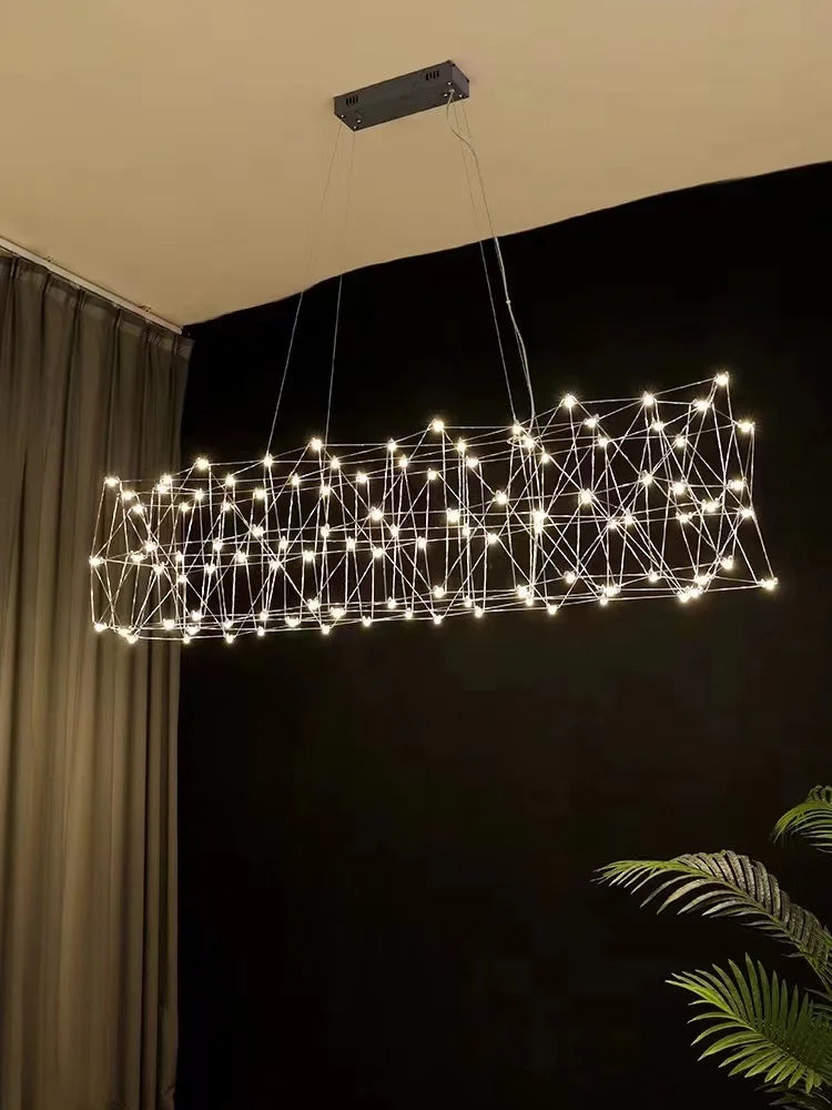 Afralia™ Starlit Sky Long Bar Chandelier - Luxury Design for Dining Room & Front Desk