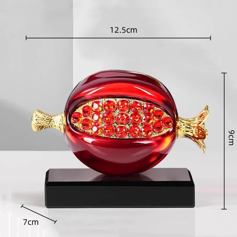Afralia™ Crystal Pomegranate Figurine | Transparent Fruit Sculpture for Home Decoration