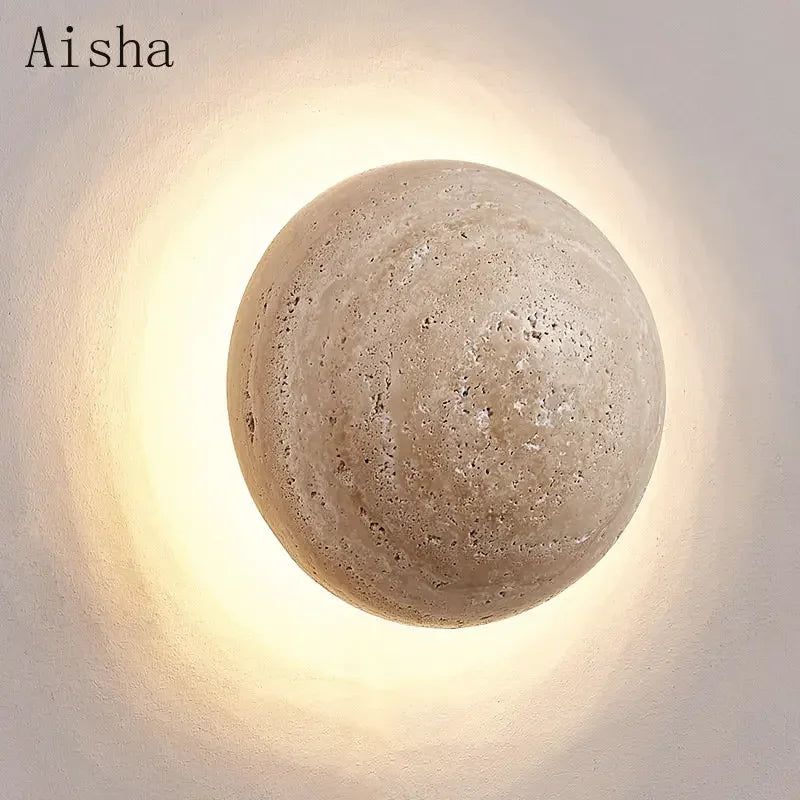 Afralia™ Retro LED Stone Wall Lamp for Home Decoration