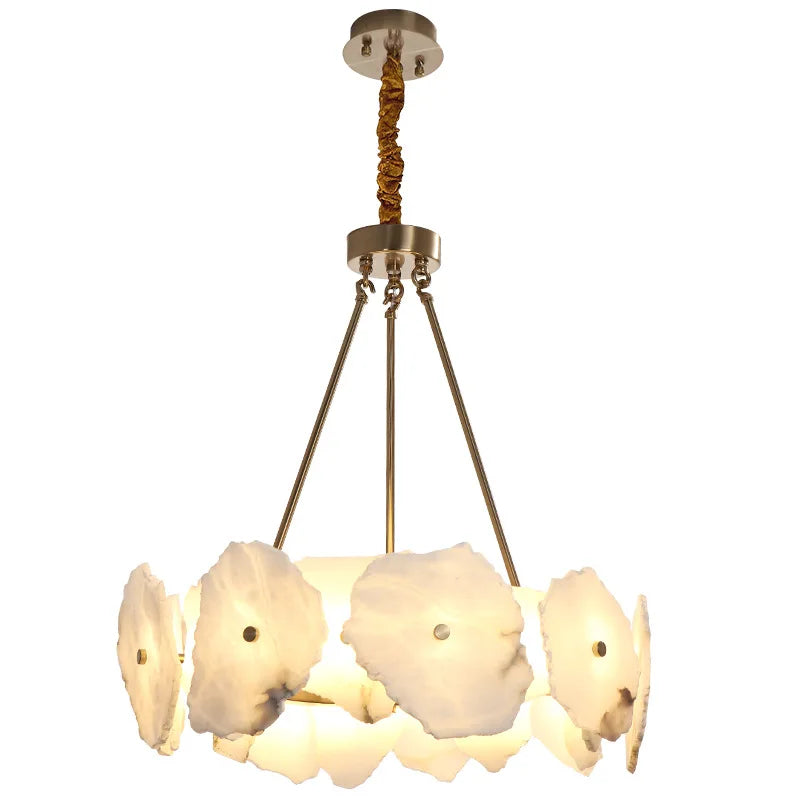 Afralia™ Ivory White Marble Copper LED Ceiling Light Luxury Modern Fixture