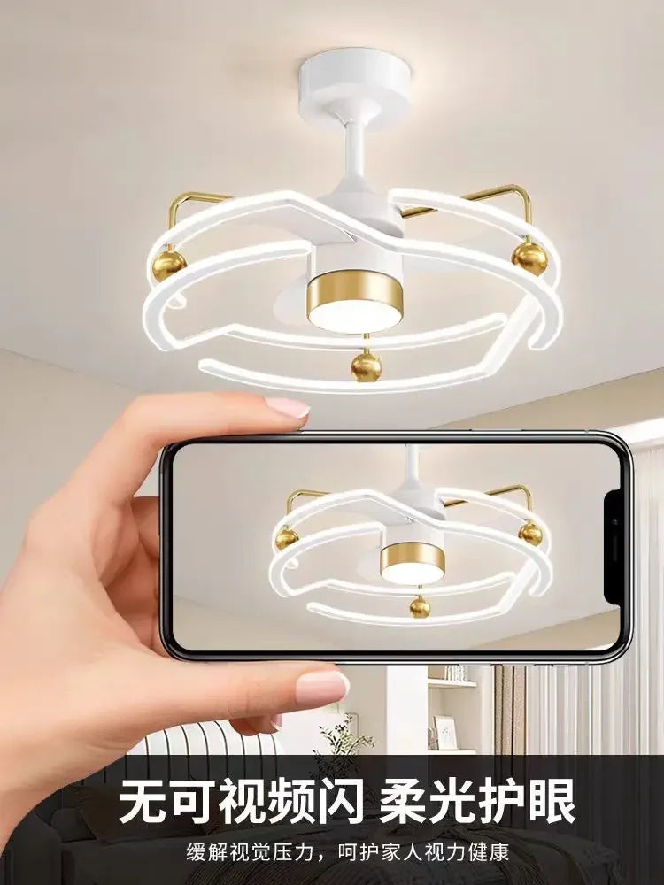 Afralia™ Cream Bedroom Ceiling Fan Light with Remote Control, Elegant Bedroom Lamp Fixtures