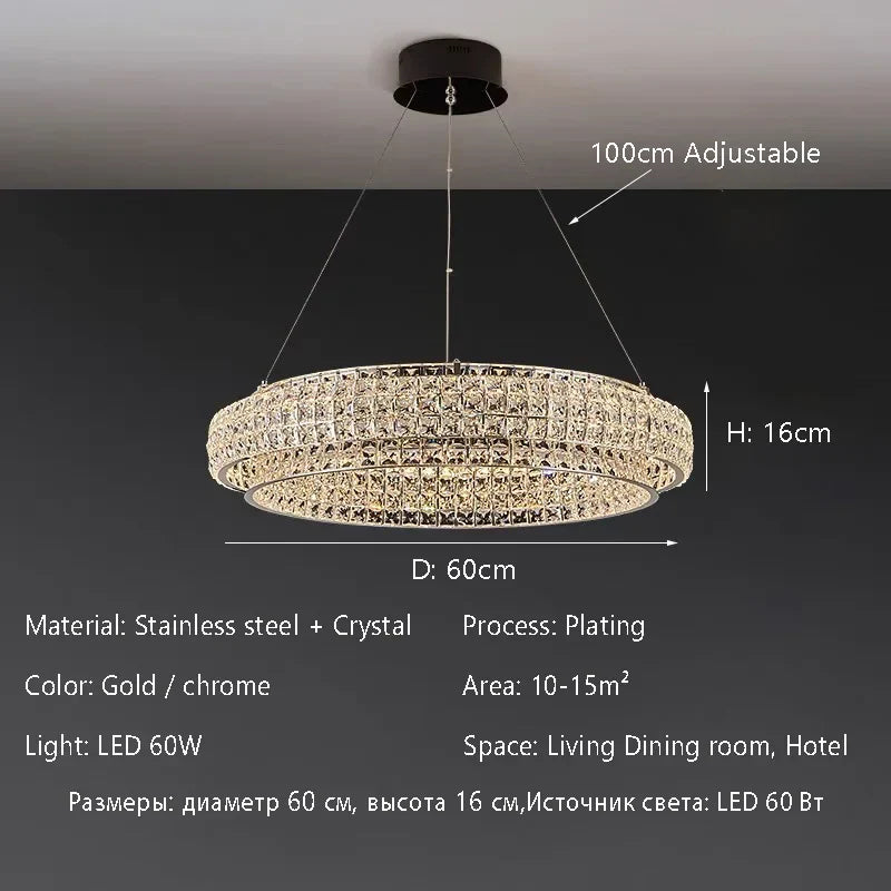 Afralia™ Crystal Chandelier 2025 Round Design for Living Room Bedroom Diningroom