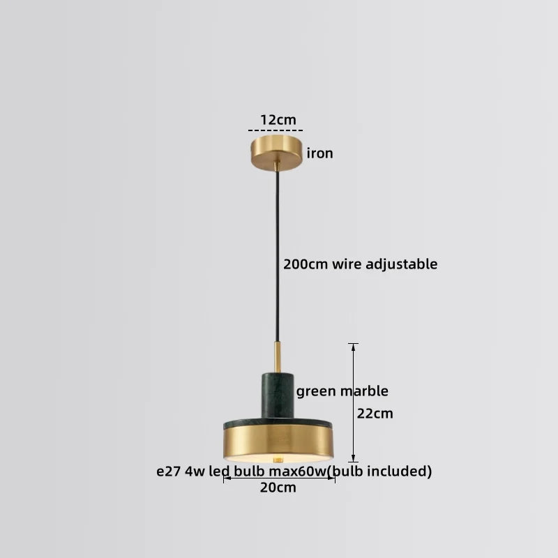 Afralia™ LED Marble Pendant Lamp: Modern Luxury Hanging Light for Home, Restaurant & Bedroom