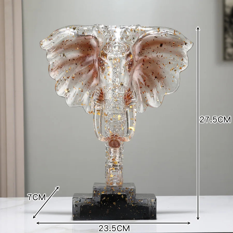 Afralia™ Crystal Elephant Sculpture Home Decor Ornament