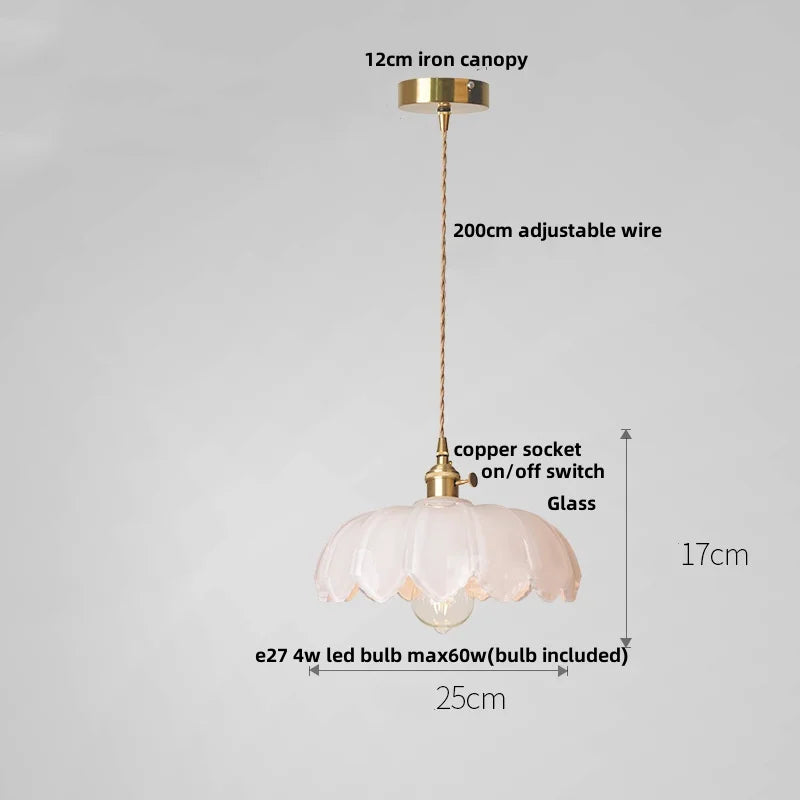 Afralia™ Amber Glass LED Pendant Lamp Modern Nordic Hanging Light