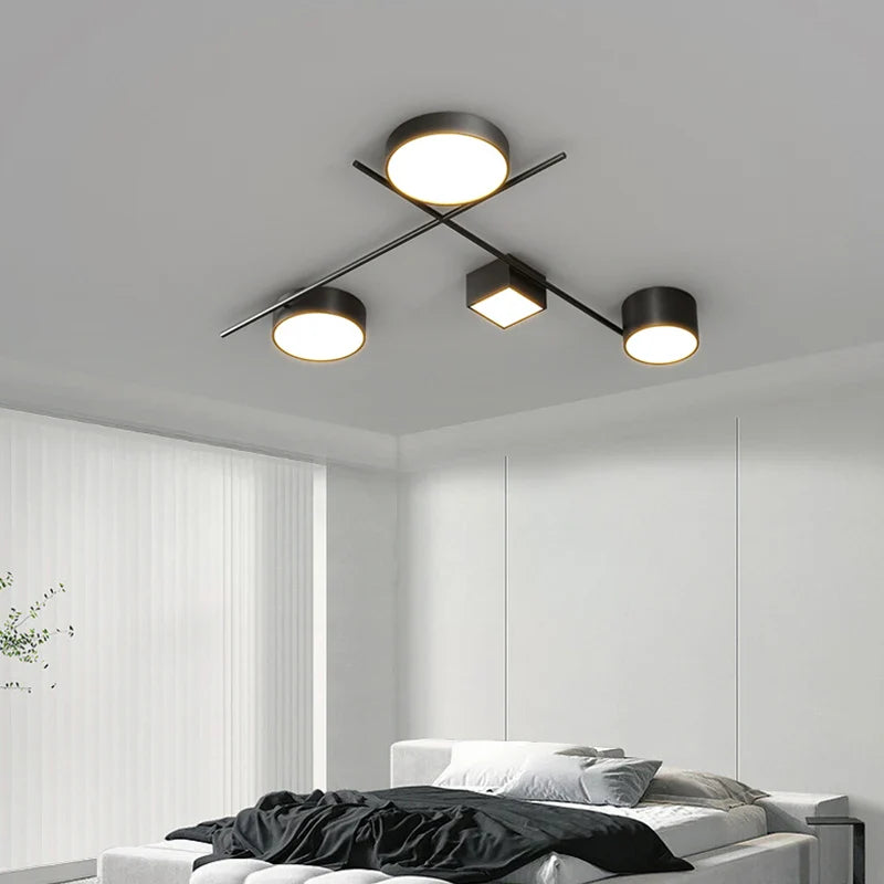 Afralia™ Modern LED Ceiling Light for Living Room Office Study - Brightness Dimmable