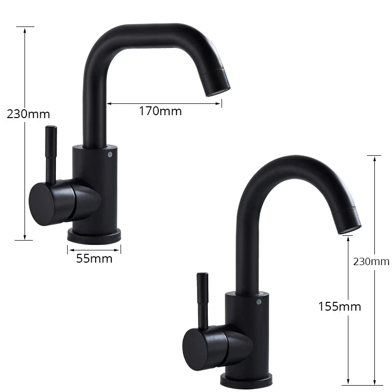 Afralia™ Rotatable Spout Basin Faucet for Hot/Cold Water Mixer, Deck Mounted Bathroom Taps