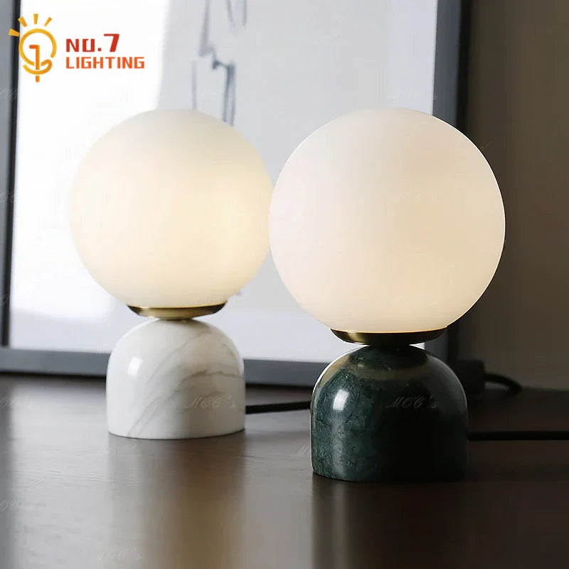 Afralia™ Cream Wind Marble Table Lamp LED G9 Simple Designer Desk Light