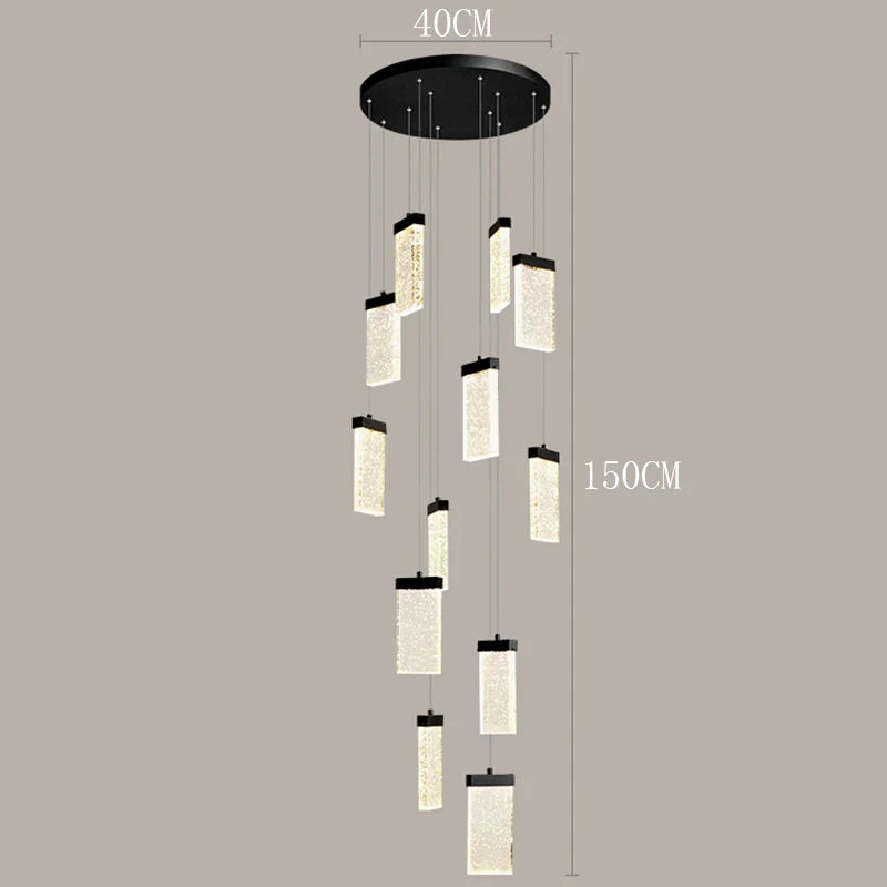 Afralia™ Modern Stair Chandelier Pendant Lights | Indoor Ceiling Lamp LED Chandeliers for Living Room