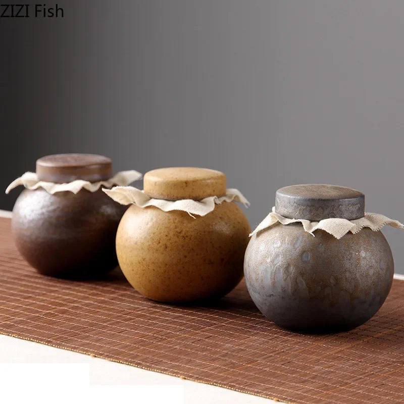 Afralia™ Ceramic Tea Canister - Sealed Storage Jar for Coffee, Tea, and Candy