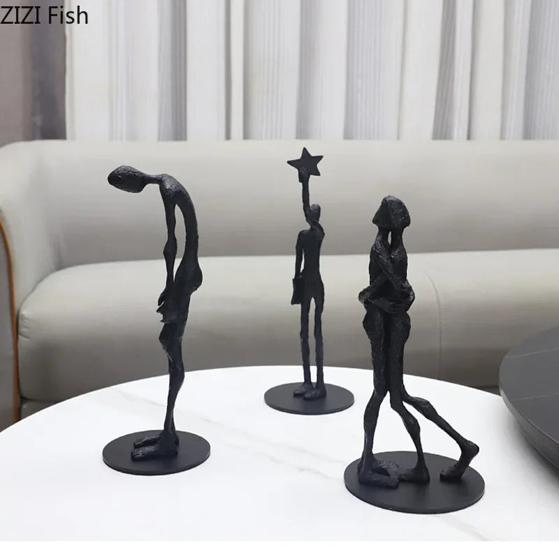 Afralia™ Modern Abstract Character Sculpture Desk Ornament for Room Aesthetics