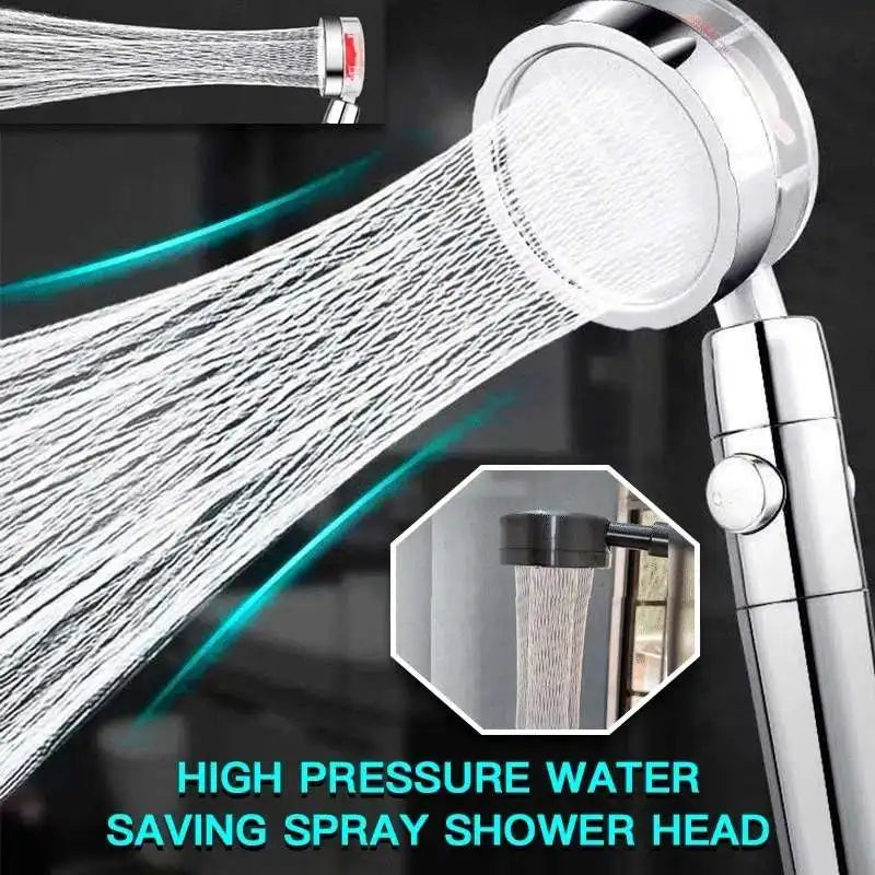 Afralia™ Turbo Propeller High Pressure Shower Head - Water Saving Built-In Filter