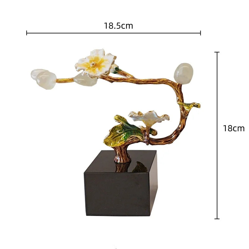 Afralia™ Golden Tree Plum Blossom Crystal Handicraft Décor for Home Settings