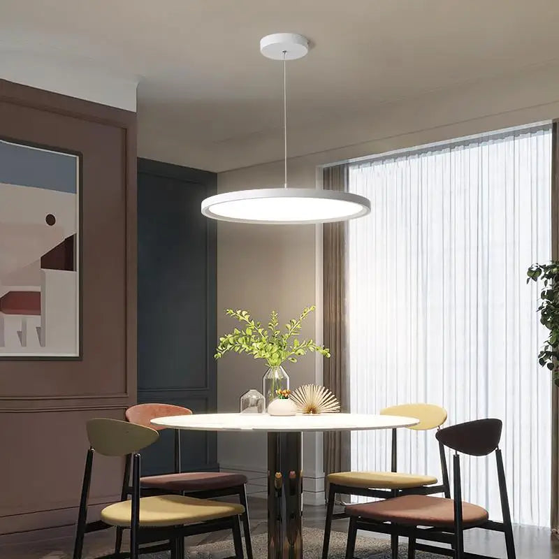 Afralia™ Modern Nordic LED Disc Pendant Light for Kitchen Living Room Dining Table