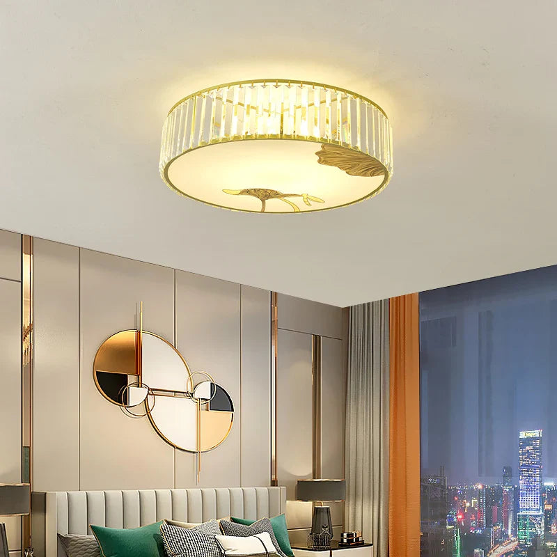 Afralia™ Crystal Chinese Style Ceiling Light for Living Room and Bedroom