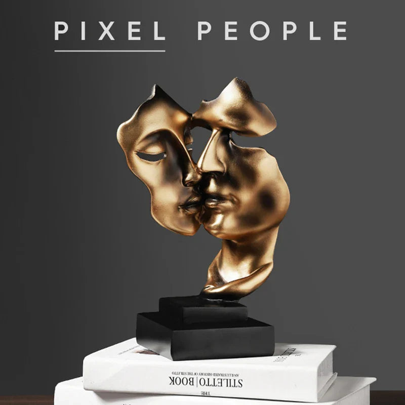 Afralia™ Abstract Face Sculpture Ornament for Home Decor and Wedding Gift