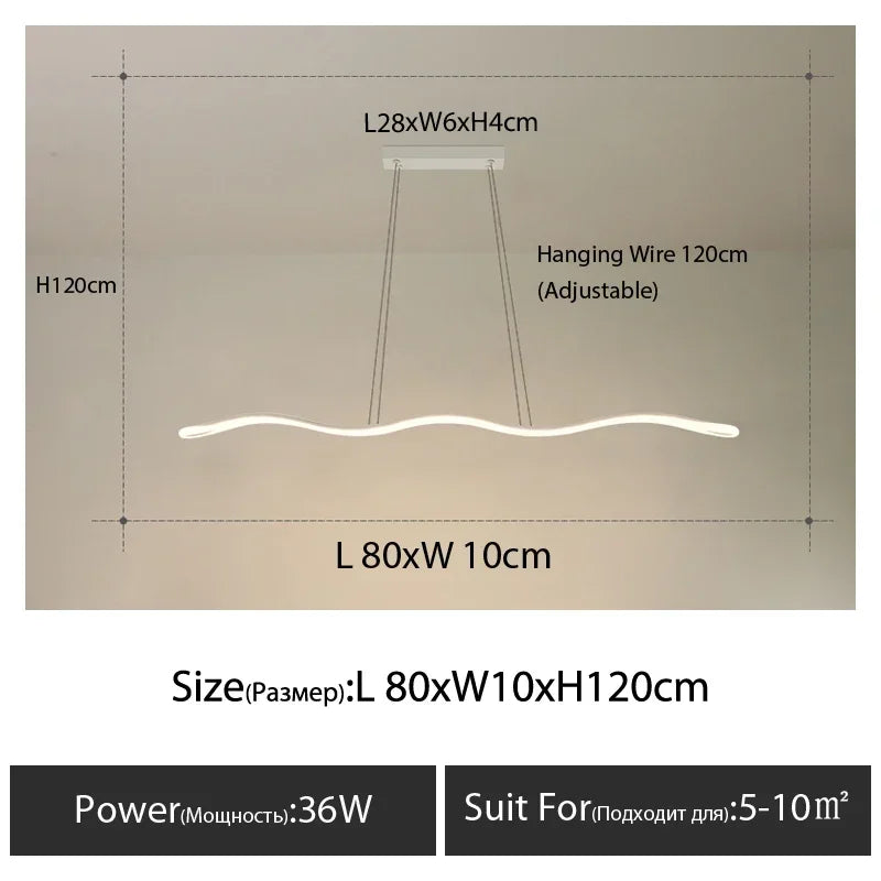 Afralia™ Wave Chandelier: Modern Nordic Style Pendant Light for Home and Office