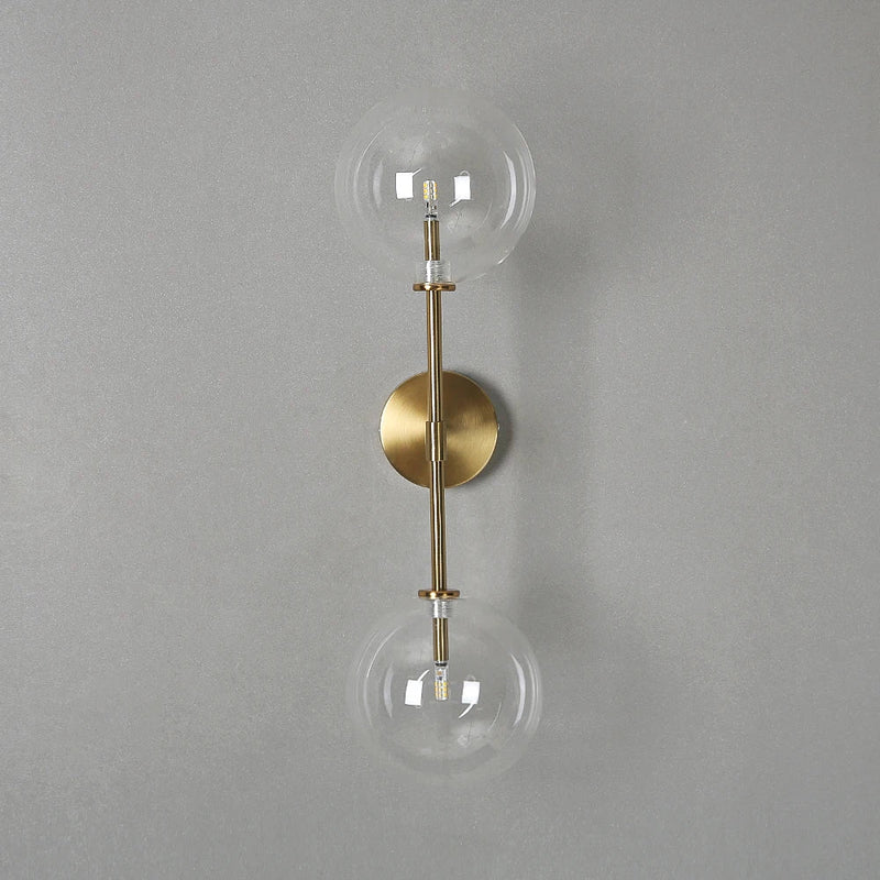 Afralia™ Retro Round Glass Ball Wall Lamp Nordic Design for Hotel Background Mirror Lighting