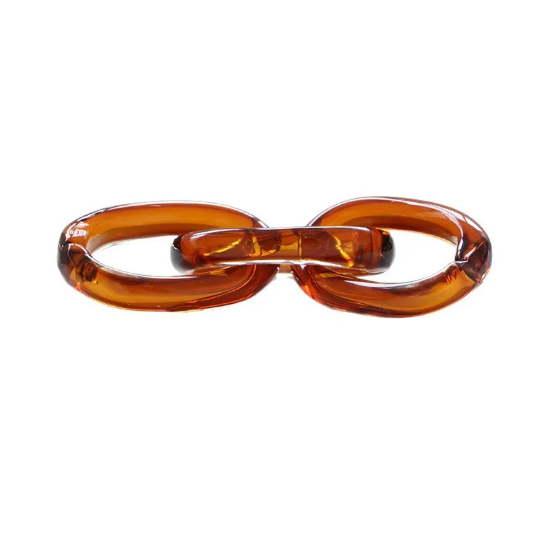 Afralia™ Glass Handcrafted Chain Buckles: Transparent, Colored, Handmade Rope Decor for Home Accessories