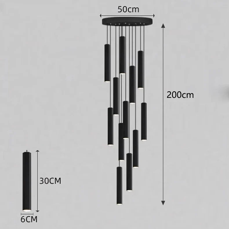 Afralia™ Crystal Chandelier Stair Pendant Lamp Living Room Lights Interior Lighting