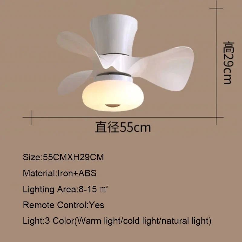 Afralia™ 22 Inch Smart Ceiling Fans with Wood Color and Colorful Light