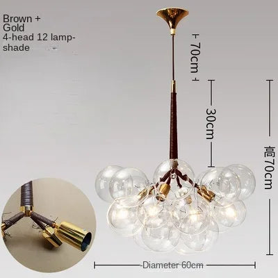 Afralia™ Nordic Glass Chandelier Pendant Lights - Black/White/Coffee - 9/12/18 Bubbles - Home Decor