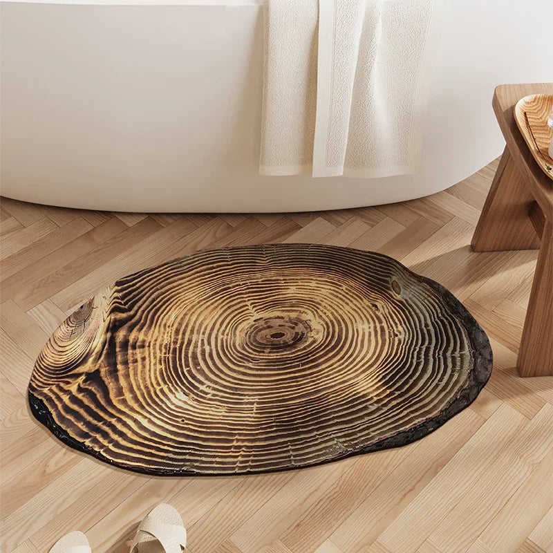 Afralia™ Wood Grain Diatom Bathroom Mat | Non Slip Water Absorbing Floor Rug