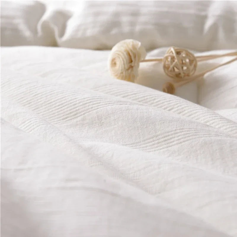 Afralia™ White Cotton Quilt Throws Blanket Filler Single King Size