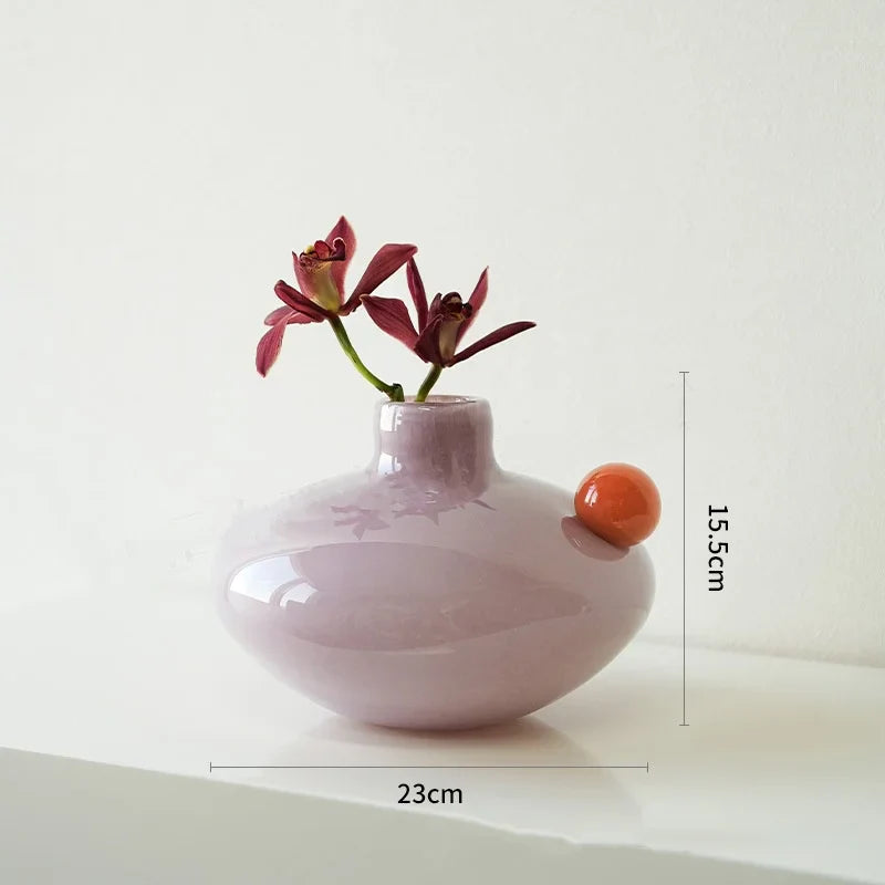 Afralia™ Geometric Glass Vase Colorful Bubbles Hydroponics Terrarium Home Decoration Accessory